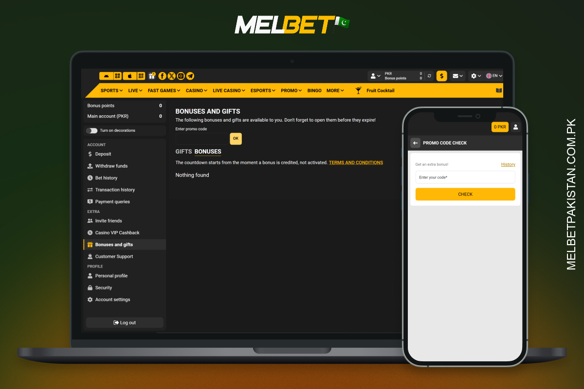 پاکستان میں Melbet پرومو کوڈ رجسٹرڈ صارفین کو خصوصی بونس دیتا ہے
