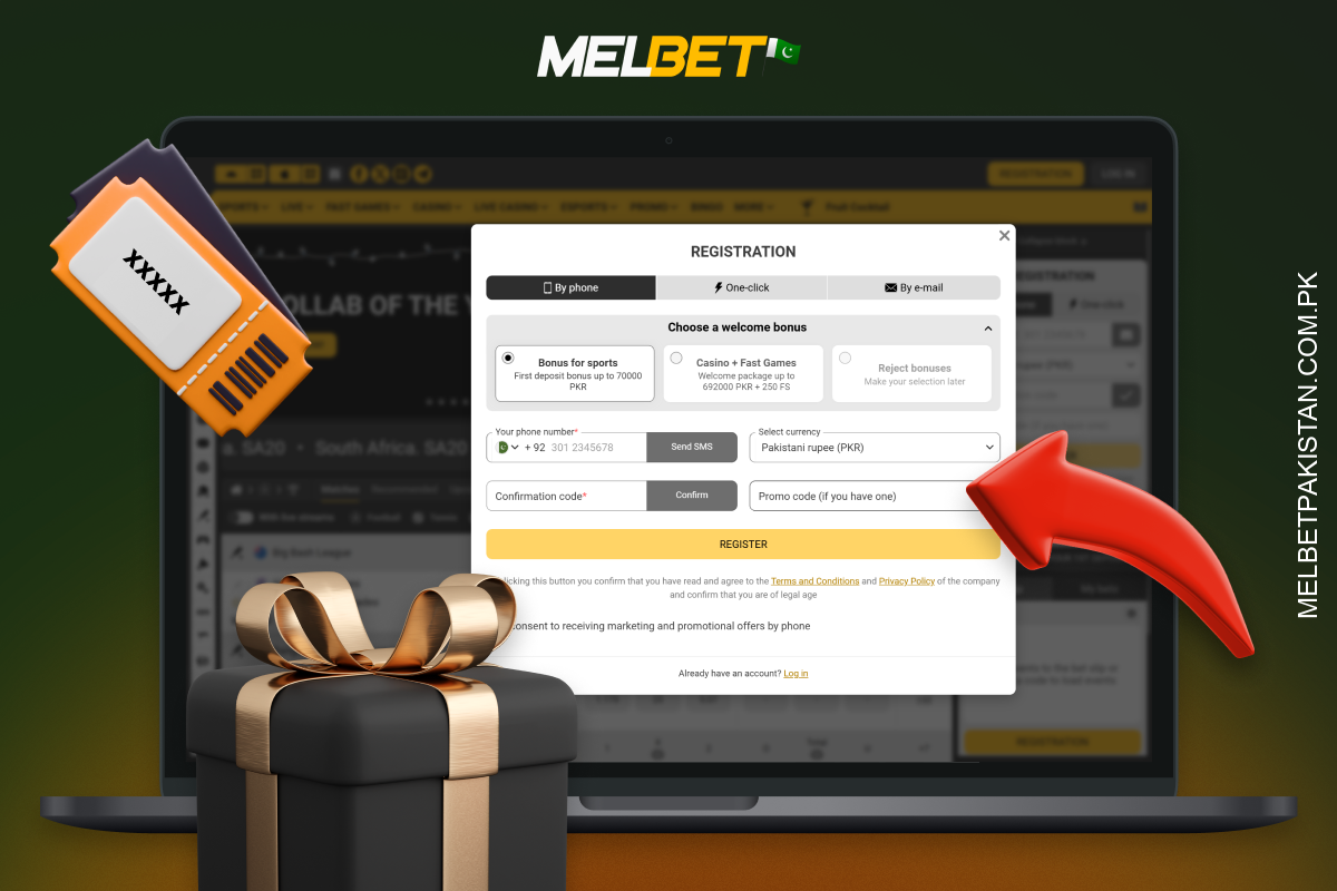 Melbet پرومو کوڈ آپ کی جمع پر اضافی بونس دیتا ہے اور رجسٹریشن کے وقت فعال ہو جاتا ہے۔