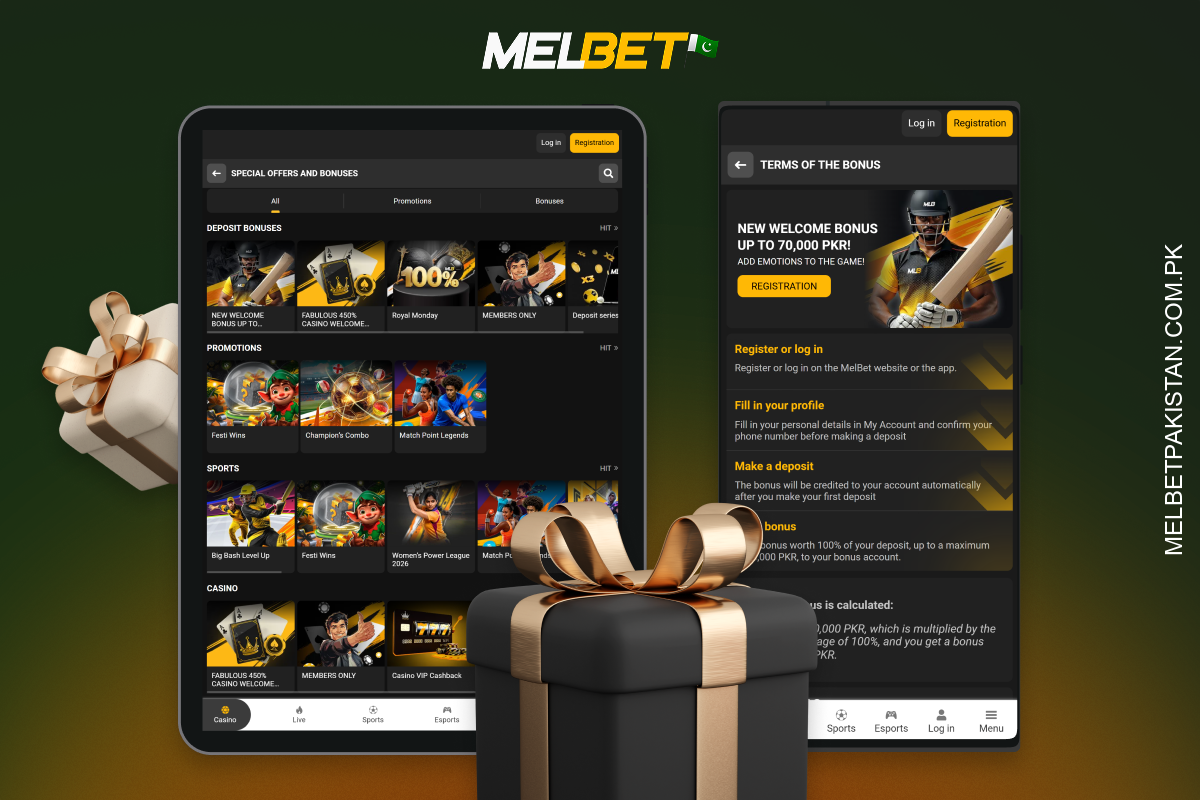 پاکستان میں اینڈرائیڈ اور آئی او ایس پر Melbet صارفین کو فراخدلی سے بونس ملتا ہے۔