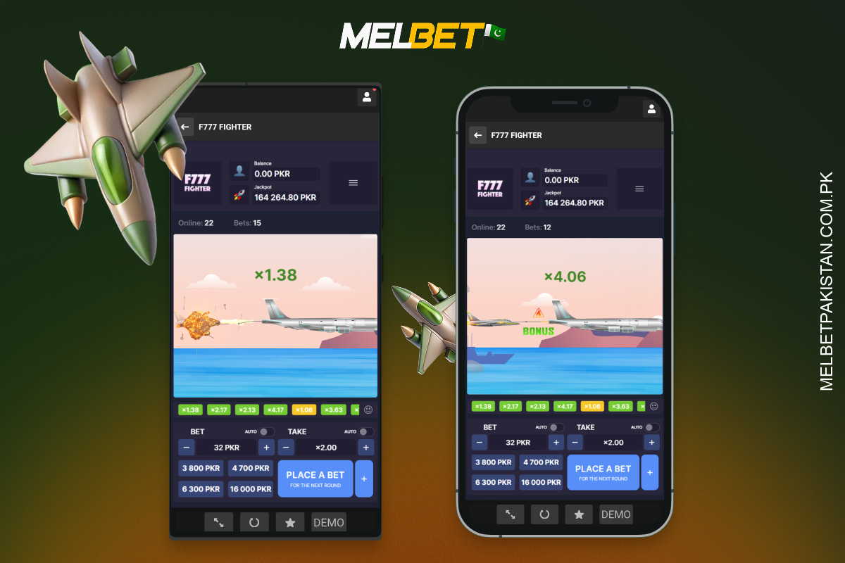 پاکستان میں Melbet کے صارفین جہاں چاہیں F777 Fighter گیمز کھیلنے کے لیے ایک آسان موبائل ایپ ڈاؤن لوڈ کر سکتے ہیں۔