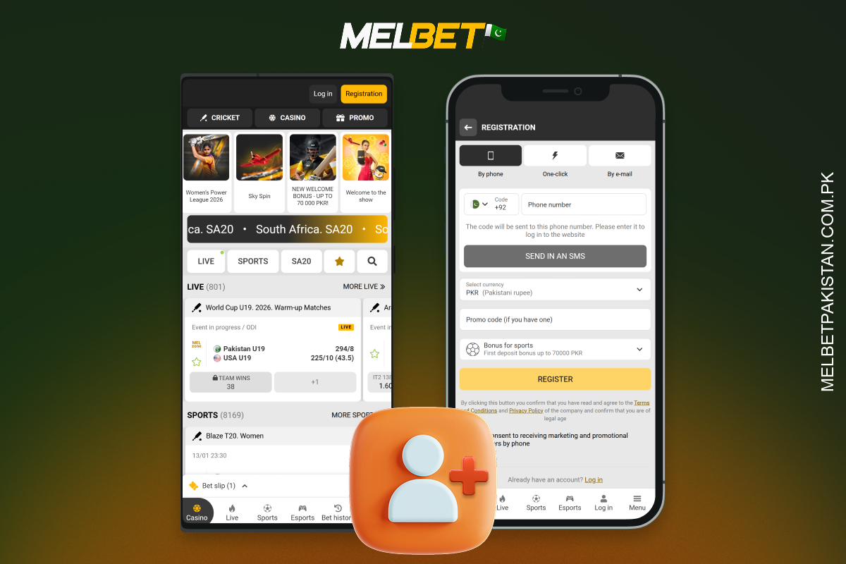 Melbet ایپ میں، پاکستان کے صارفین تیزی سے رجسٹر ہو سکتے ہیں اور فوری طور پر بیٹنگ اور کیسینو گیمز تک رسائی حاصل کر سکتے ہیں۔