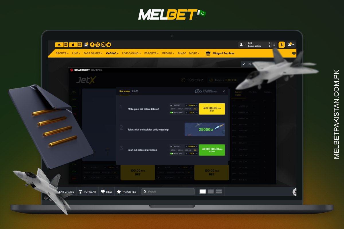 JetX Melbet میں گیم کے اصول بہت آسان ہیں، اور انہیں ڈیمو موڈ میں بھی بہتر طریقے سے سیکھا جا سکتا ہے۔