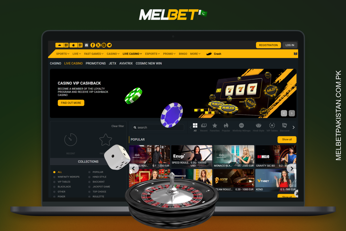 Melbet لائیو کیسینو لائیو ڈیلرز کے ساتھ کھیل پیش کرتا ہے، جن میں رولیٹ، بلیک جیک، بیکریٹ، پوکر اور سِک بو شامل ہیں۔