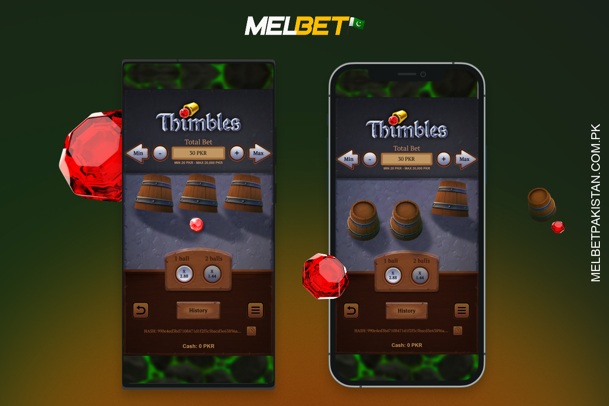 iOS اور Android کے لیے Melbet کی موبائل ایپ آپ کو اپنی پسند کے مطابق Thimbles اور دیگر کیسینو گیمز کھیلنے کی اجازت دیتی ہے۔