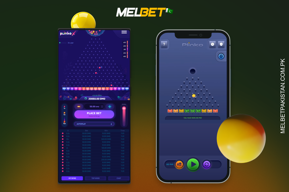 iOS اور Android کے لیے Melbet کی موبائل ایپ پاکستان میں صارفین کو مفت میں Plinko کھیلنے کی اجازت دیتی ہے۔