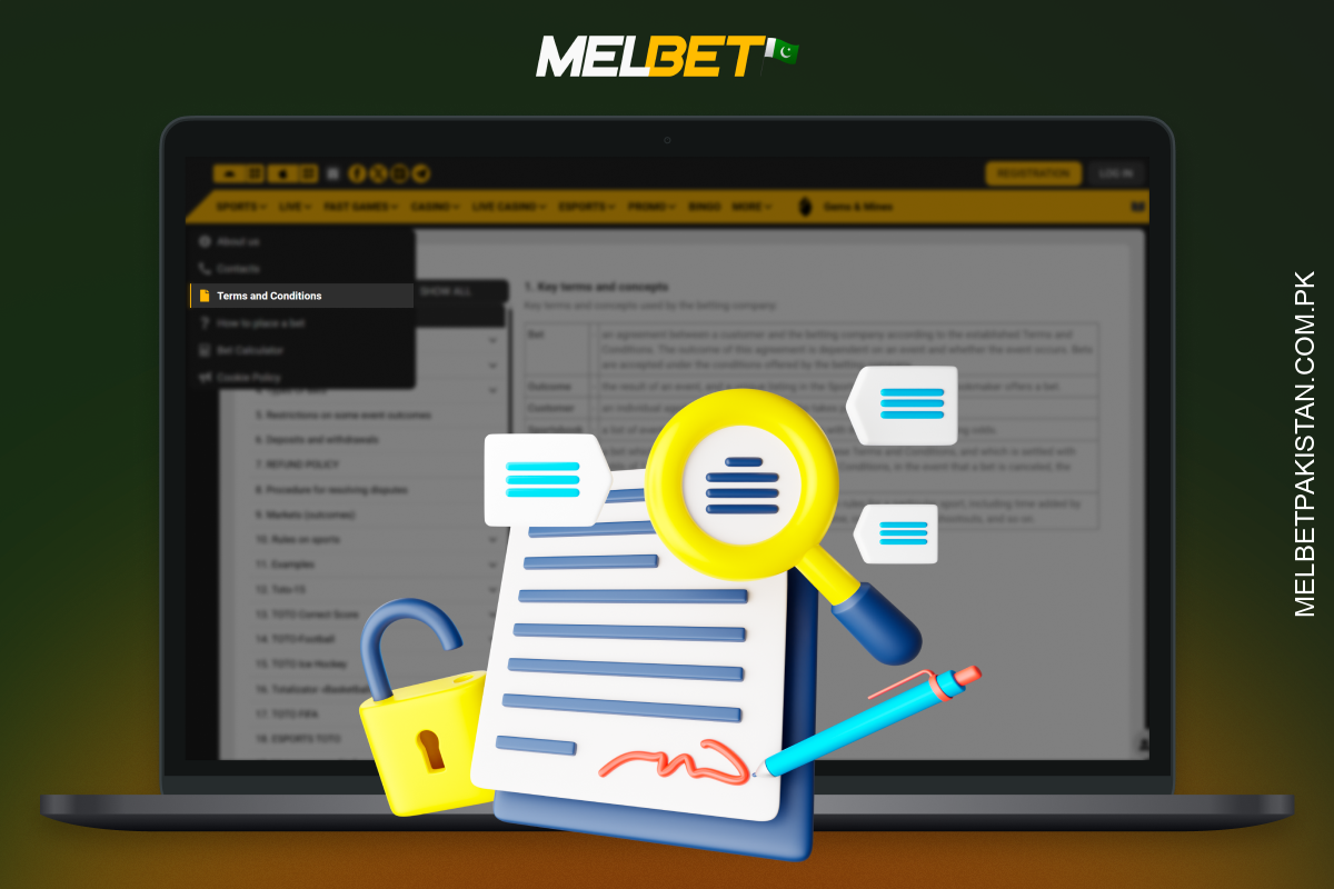Melbet کے استعمال کی شرائط پاکستان میں قانونی آن لائن جوئے کی خدمات کی فراہمی کو کنٹرول کرتی ہیں۔