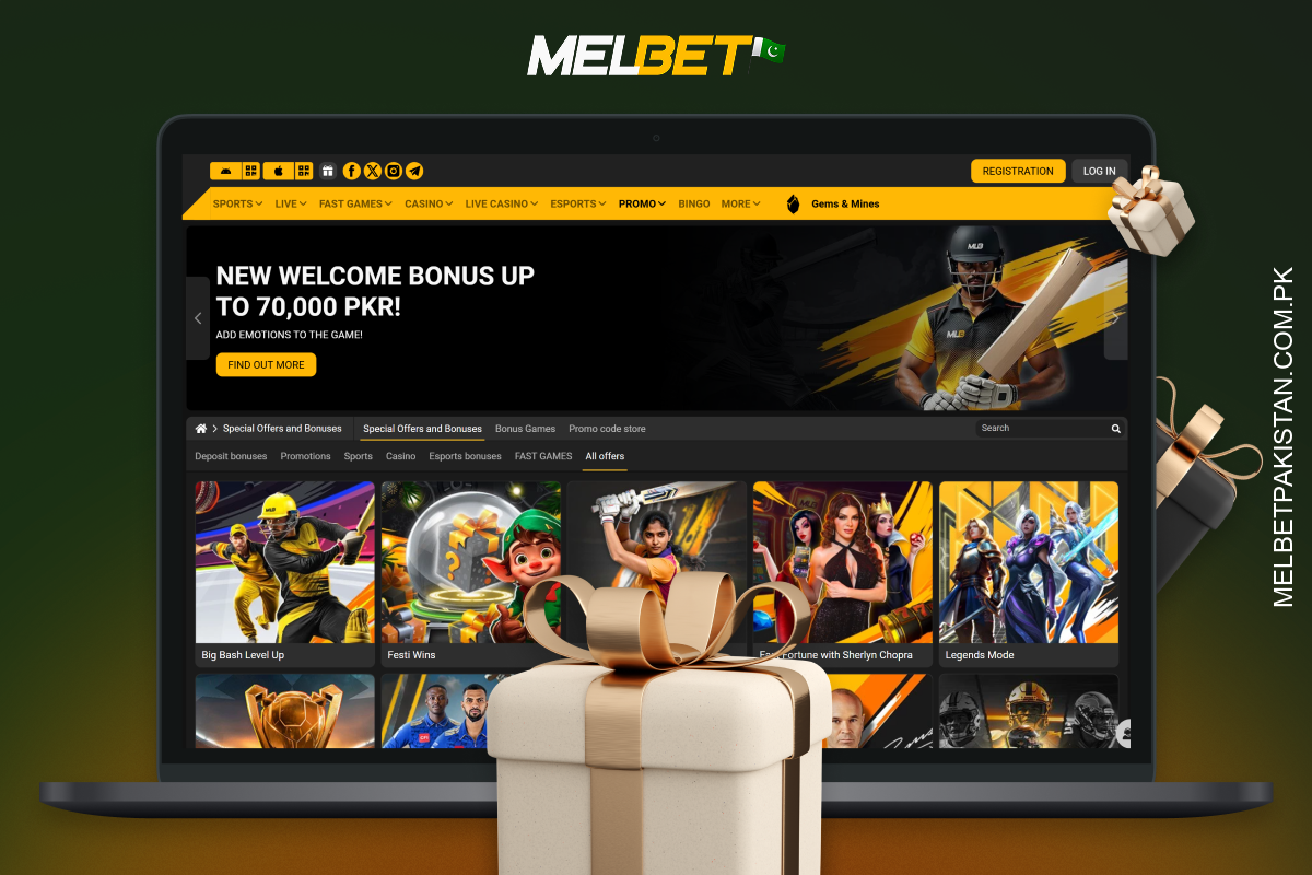 Melbet پاکستان باقاعدگی سے کھیلوں اور کیسینو گیمز کے لیے موجودہ پروموشنز اور بونسز پیش کرتا ہے، جن میں مفت شرطیں اور موسمی پیشکشیں شامل ہیں۔
