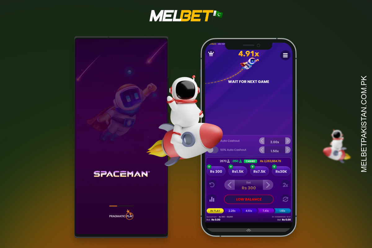 موبائل فون پر Spaceman Melbet کھیلنے کے لیے پاکستانی جواری چند آسان مراحل میں Android یا iOS کے لیے موبائل ایپ ڈاؤن لوڈ کر سکتے ہیں۔