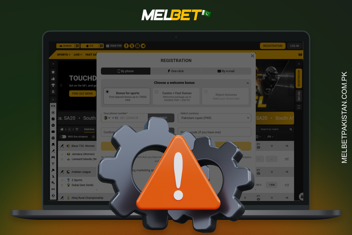 Melbet پاکستان میں رجسٹریشن کے مسائل کو لائیو چیٹ سپورٹ کے ذریعے آسانی سے حل کیا جا سکتا ہے۔