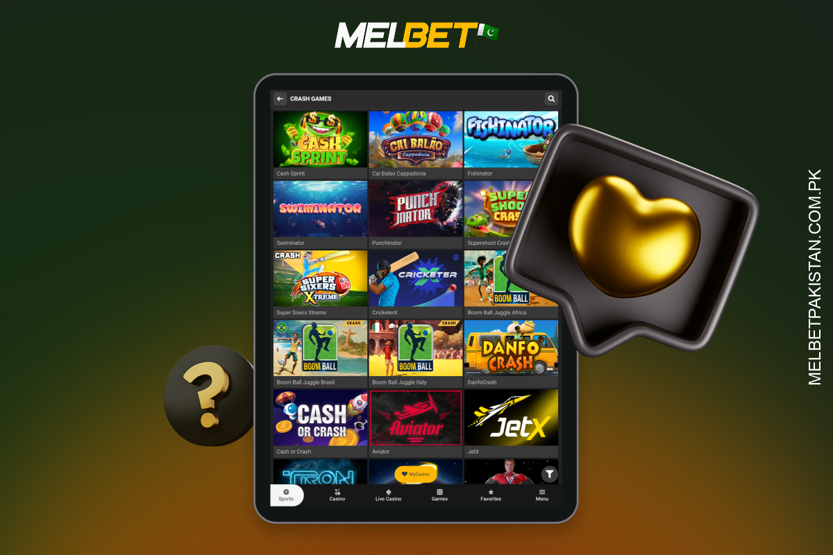 Melbet آن لائن کیسینو میں کریش گیم کا انتخاب